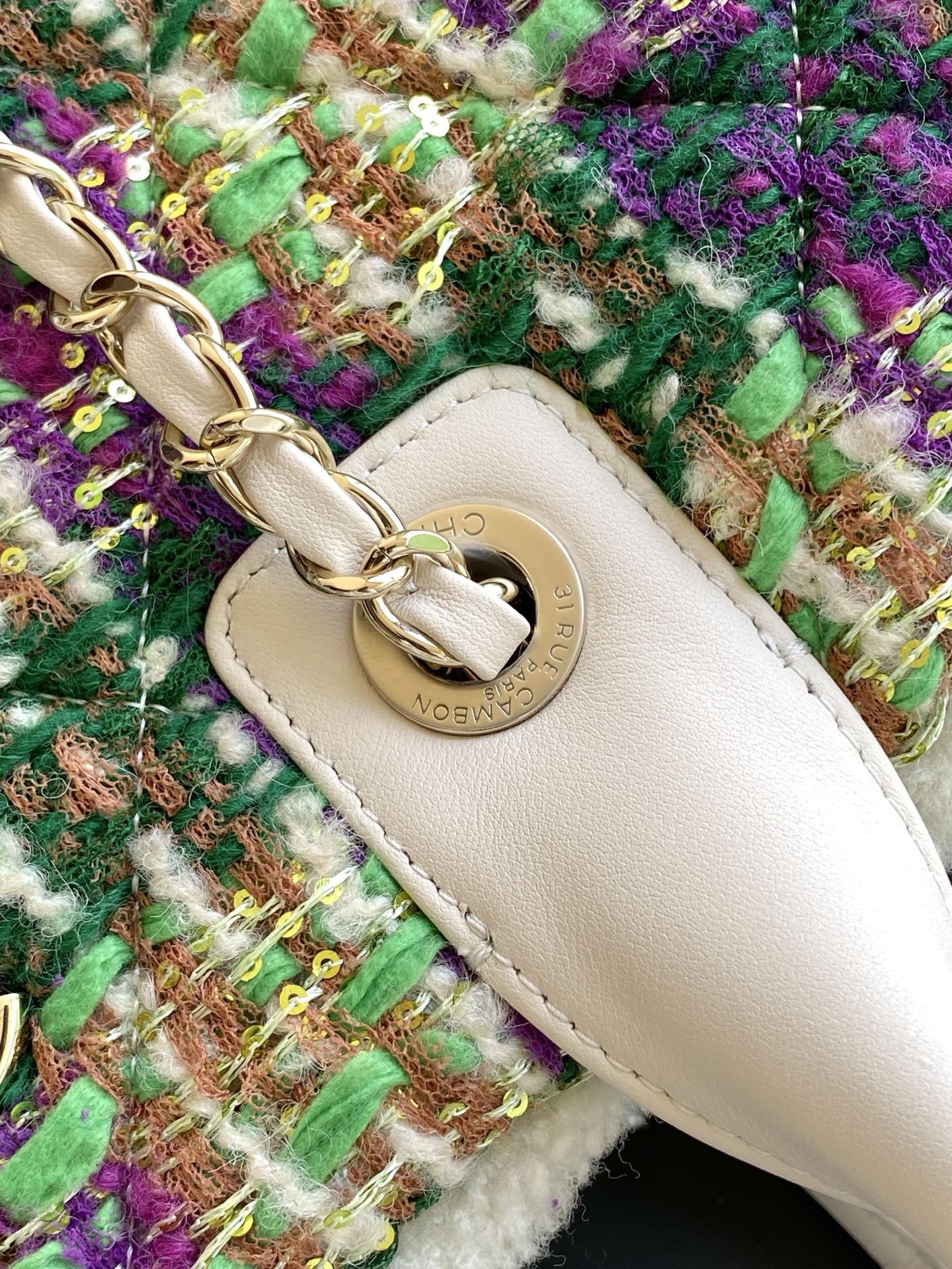 CHANEL 25S SHOPPING BAG 40 IN MULTICOLOR TWEED