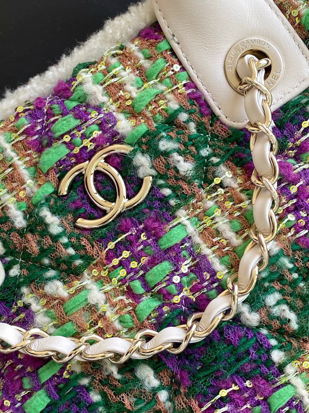 CHANEL 25S SHOPPING BAG 40 IN MULTICOLOR TWEED