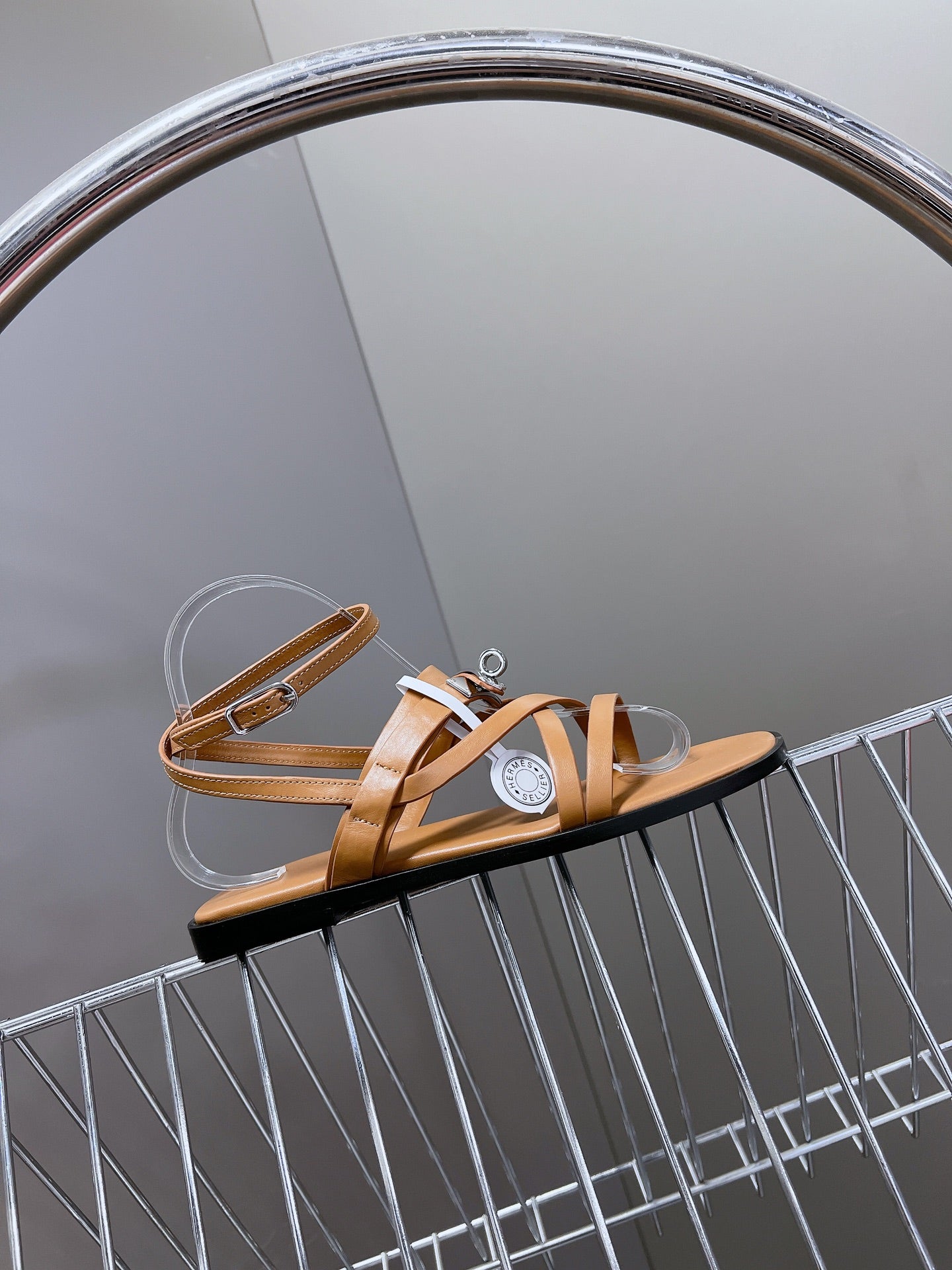 HERMES JUNE SANDAL CARAMEL CALFSKIN