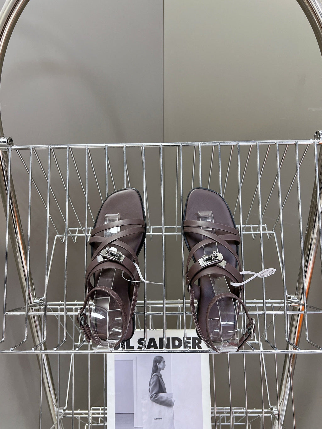 HERMES JUNE SANDAL CHOCOLATE CALFSKIN