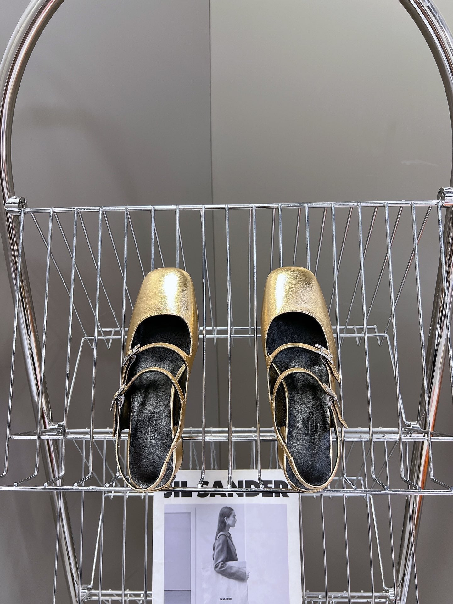 HERMES JACKIE 50 PUMP METALLIC GOLD LAMBSKIN