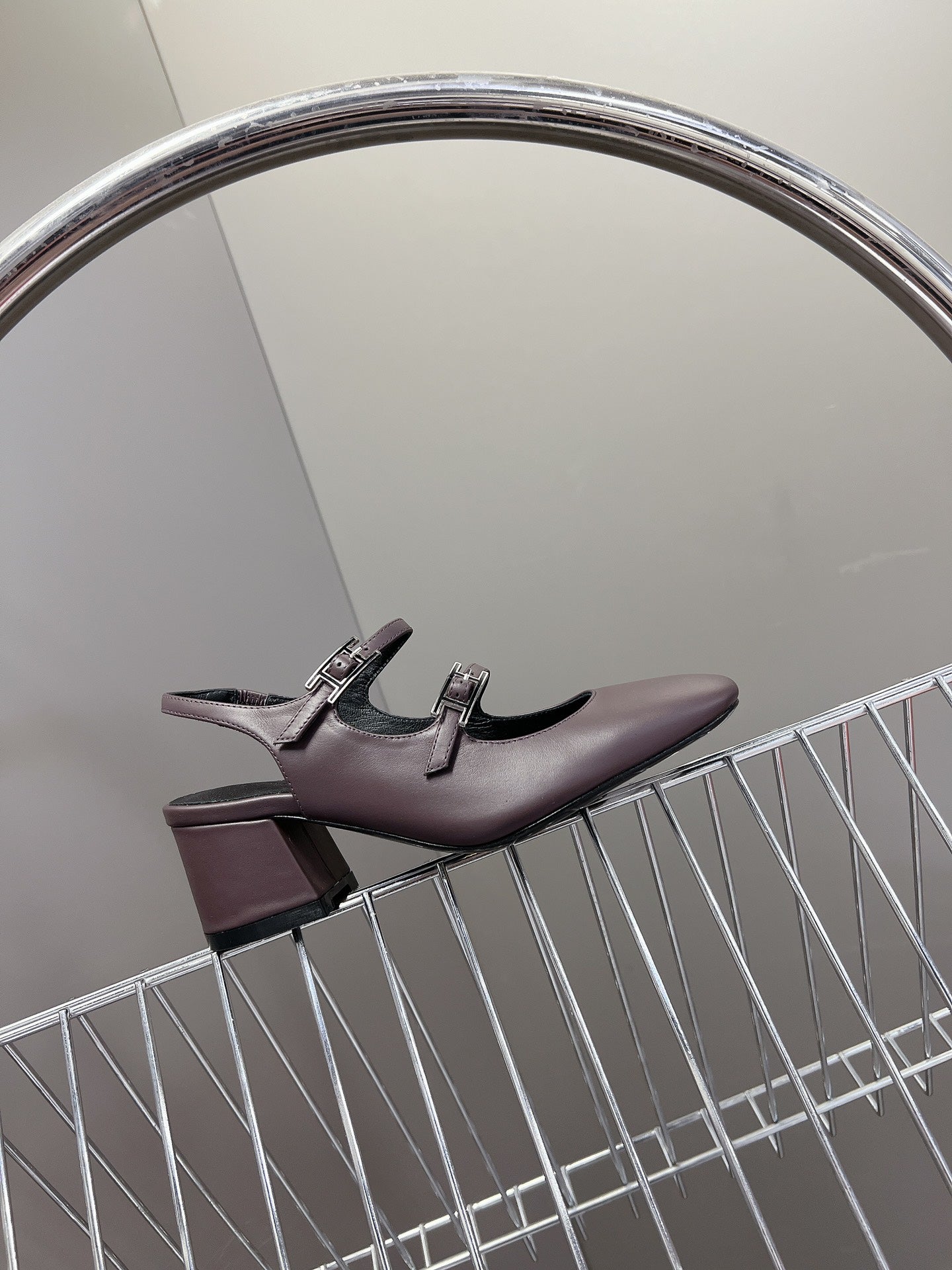 HERMES JACKIE 50 PUMP MAUVE LAMBSKIN