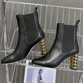 DIOR ICON HEELED ANKLE BOOT BLACK CALFSKIN 8 CM