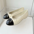 CHANEL BALLET FLAT IN WHITE MIX BLACK CALFSKIN