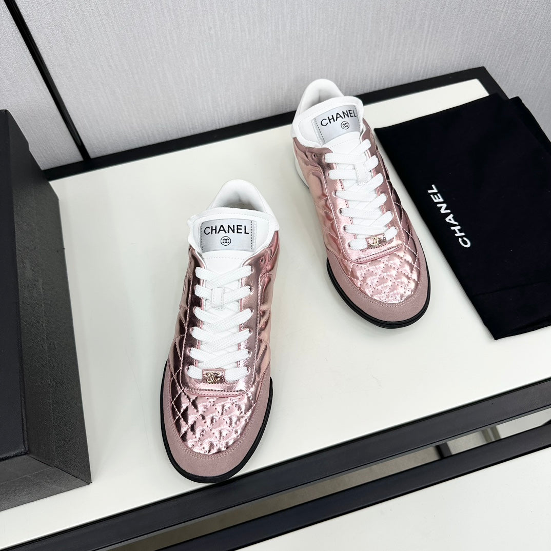 CHANEL SPORTS SHOES IN GLOSSY COPPER CALFSKIN