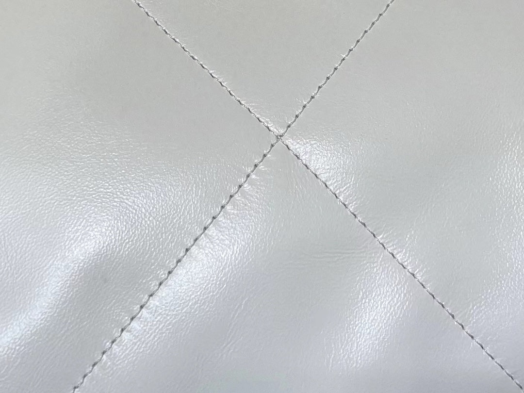 CHANEL 19 HOBO BAG 43CM WHITE GOATSKIN GOLD HARDWARE