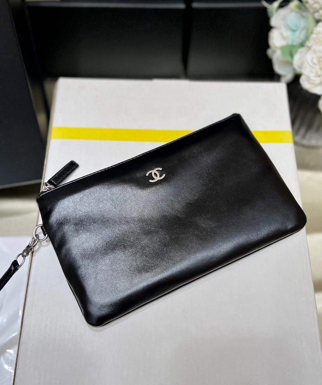 CHANEL 19 HOBO BAG 43CM BLACK GOATSKIN SILVER HARDWARE
