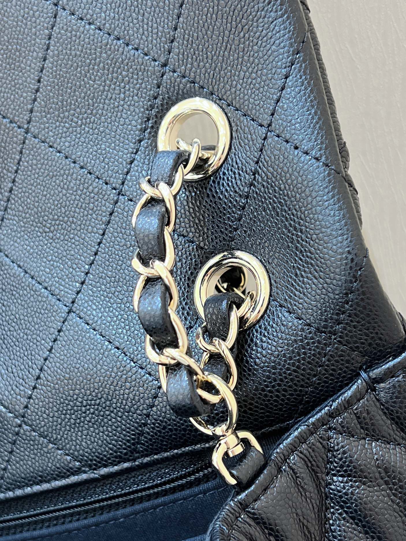 CHANEL 25S  CLASSIC JUMBO BAG 38 IN BLACK LAMBSKIN