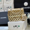 CHANEL 25S  STAR GOLD 23 IN METALLIC GOLD CALFSKIN