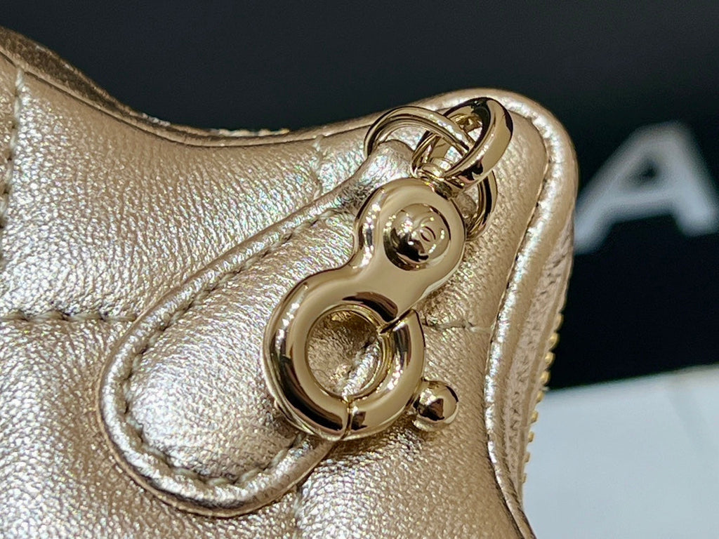 CHANEL 25S  STAR GOLD 23 IN METALLIC GOLD CALFSKIN