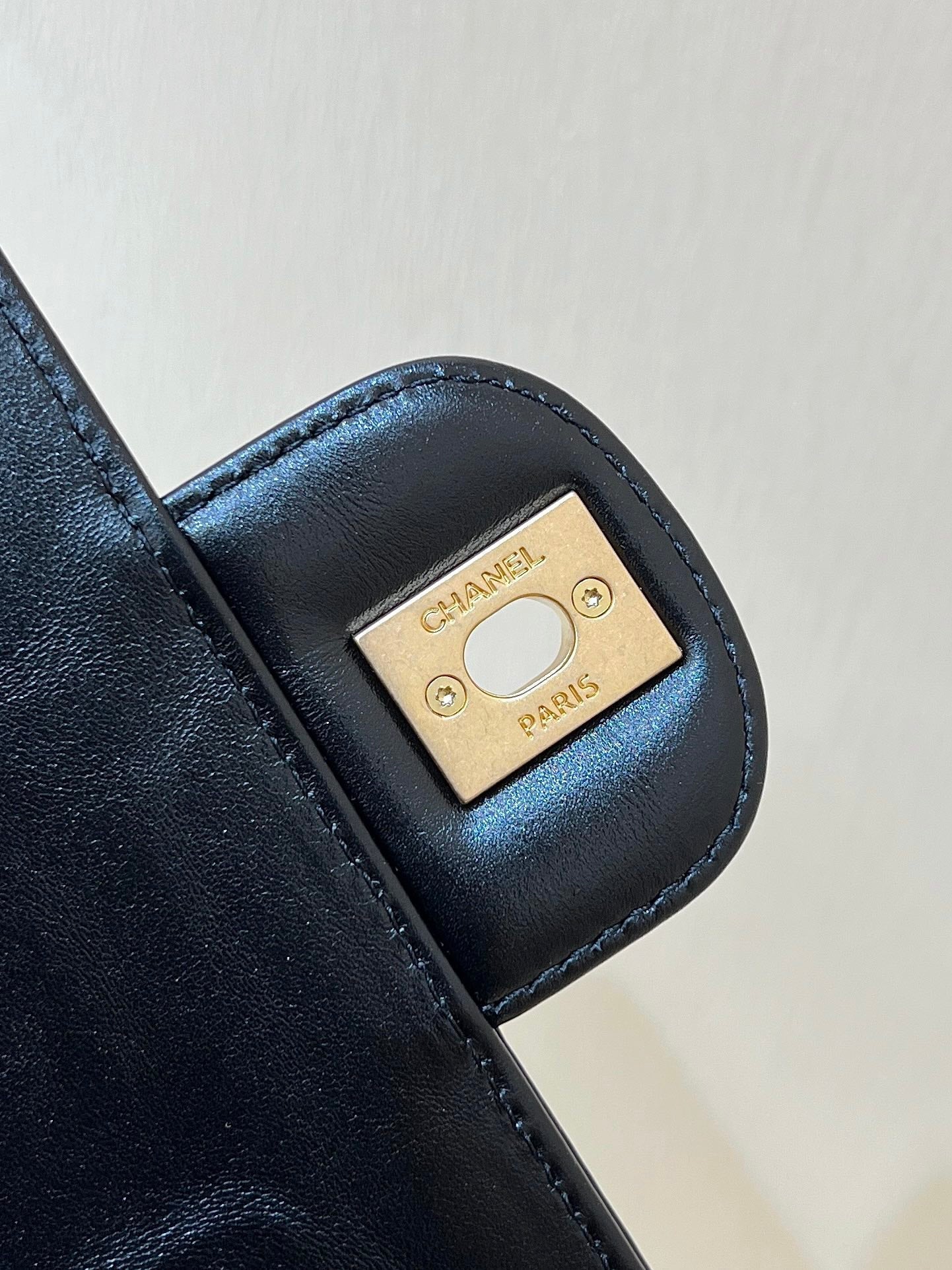 CHANEL BOWLING BAG 44 IN BLACK SOFT LAMBSKIN GOLD HARDWARE