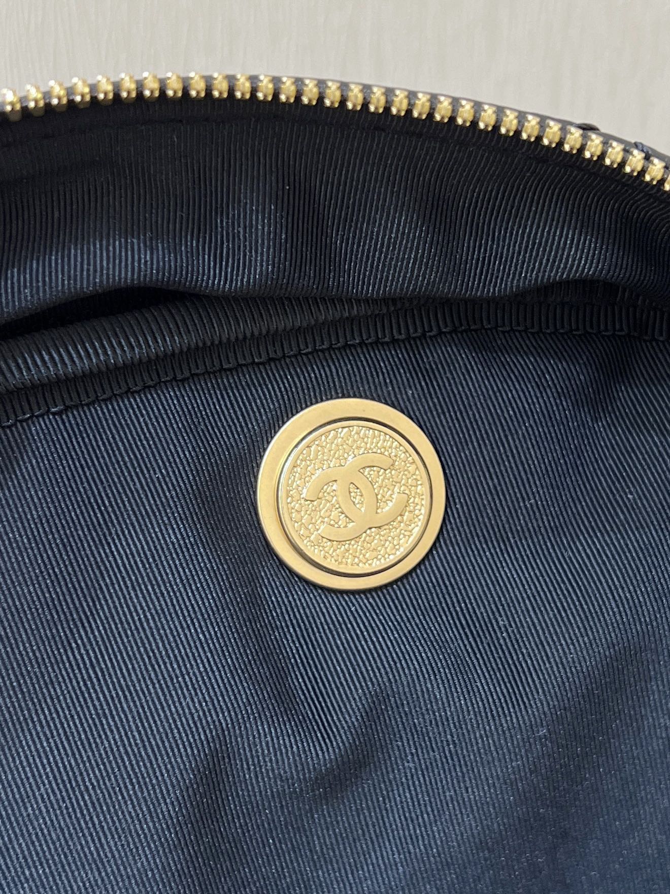 CHANEL BOWLING BAG 44 IN BLACK SOFT LAMBSKIN GOLD HARDWARE