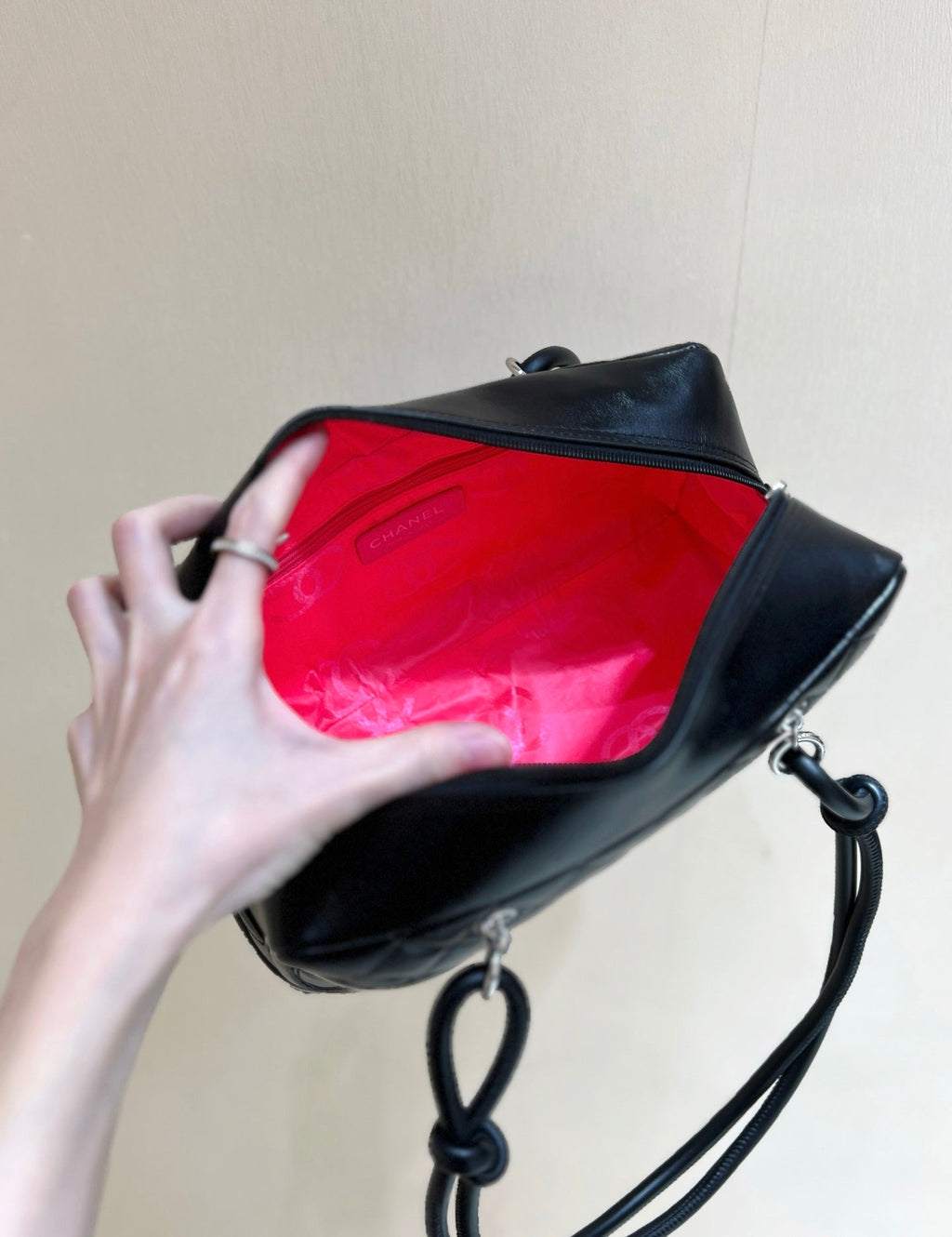 CHANEL 25S  CAMBON BOSTON BAG 27 IN FULL BLACK CALFSKIN