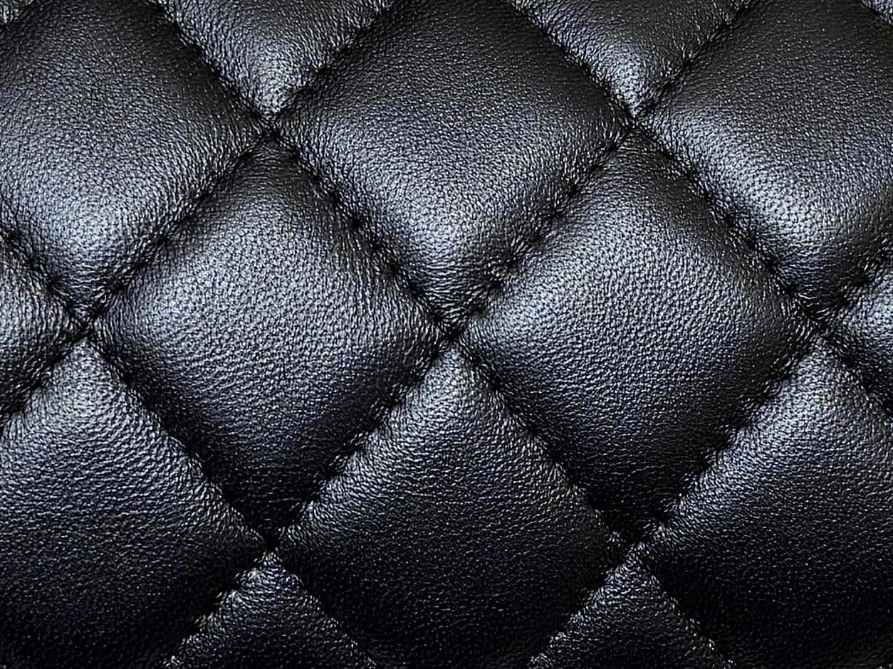 CHANEL MEITO BOSTON MATELASSE CAVIAR SHOULDER HANDBAG 18 IN BLACK LAMBSKIN