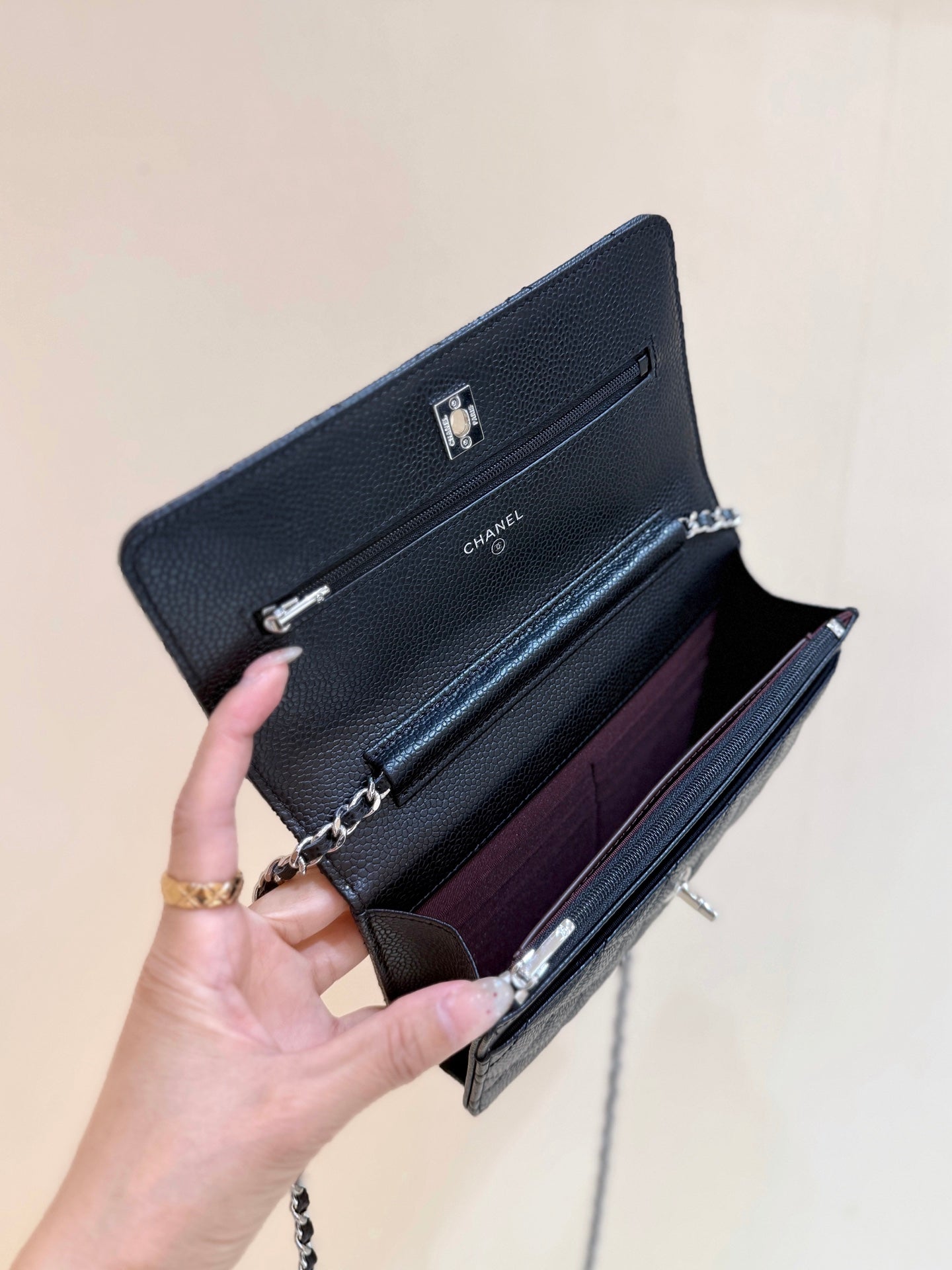 CHANEL 25S MINI FLAP BAG 19 IN BLACK CALFSKIN SLIVER HARDWARE