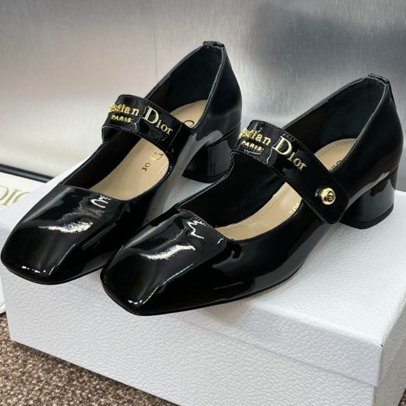DIOR MEDIUM 35 MM HEEL PUMP IN BLACK PATENT CALFSKIN