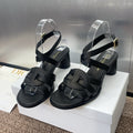 DIOR D-CLUB HIGH HEEL SLIDE 25S 55MM IN BLACK CALFSKIN