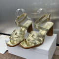 DIOR D-CLUB HIGH HEEL SLIDE 25S 80MM IN GOLD GLOSSY CALFSKIN