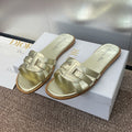 DIOR D-CLUB SLIDE SANDAL 25S IN GOLD GLOSSY CALFSKIN
