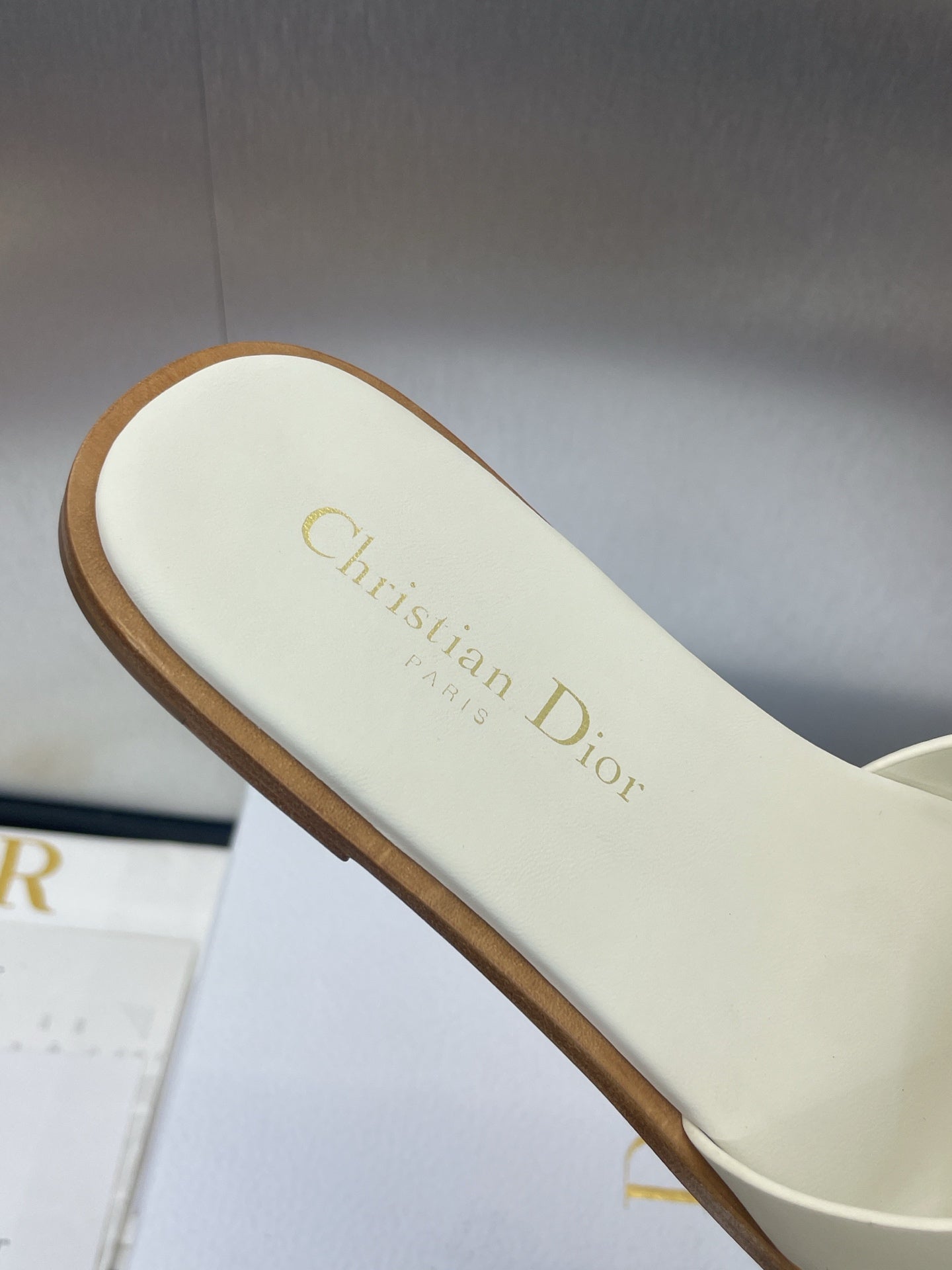 DIOR D-CLUB SLIDE SANDAL 25S IN WHITE CALFSKIN