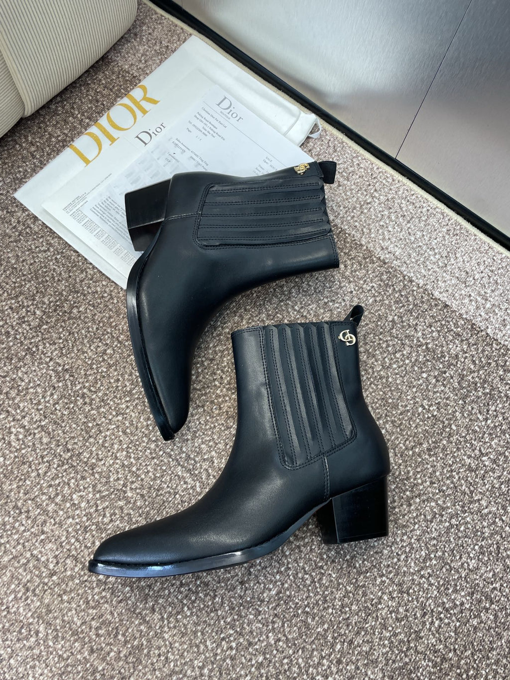 DIOR 25S D-WEST HAUTE COUTURE CHELSEA BOOTS 45MM IN BLACK CALFSKIN