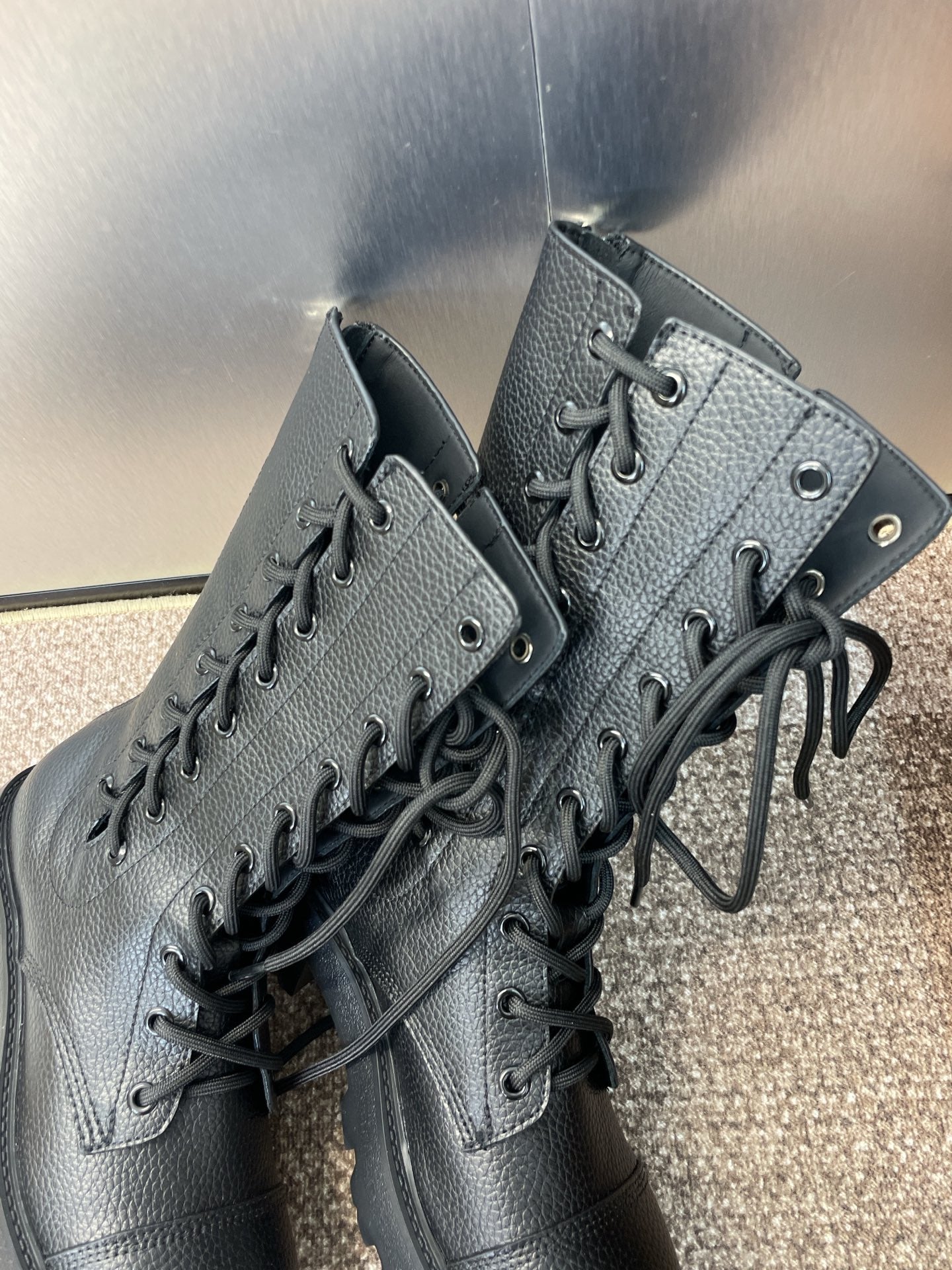 DIOR 25S D-ROAD ANKLE BOOT 45MM IN BLACK GRAINED CALFSKIN