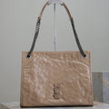 NIKI SHOPPING BAG 33 IN LIGHT BROWN CRUMPLED CALFSKIN