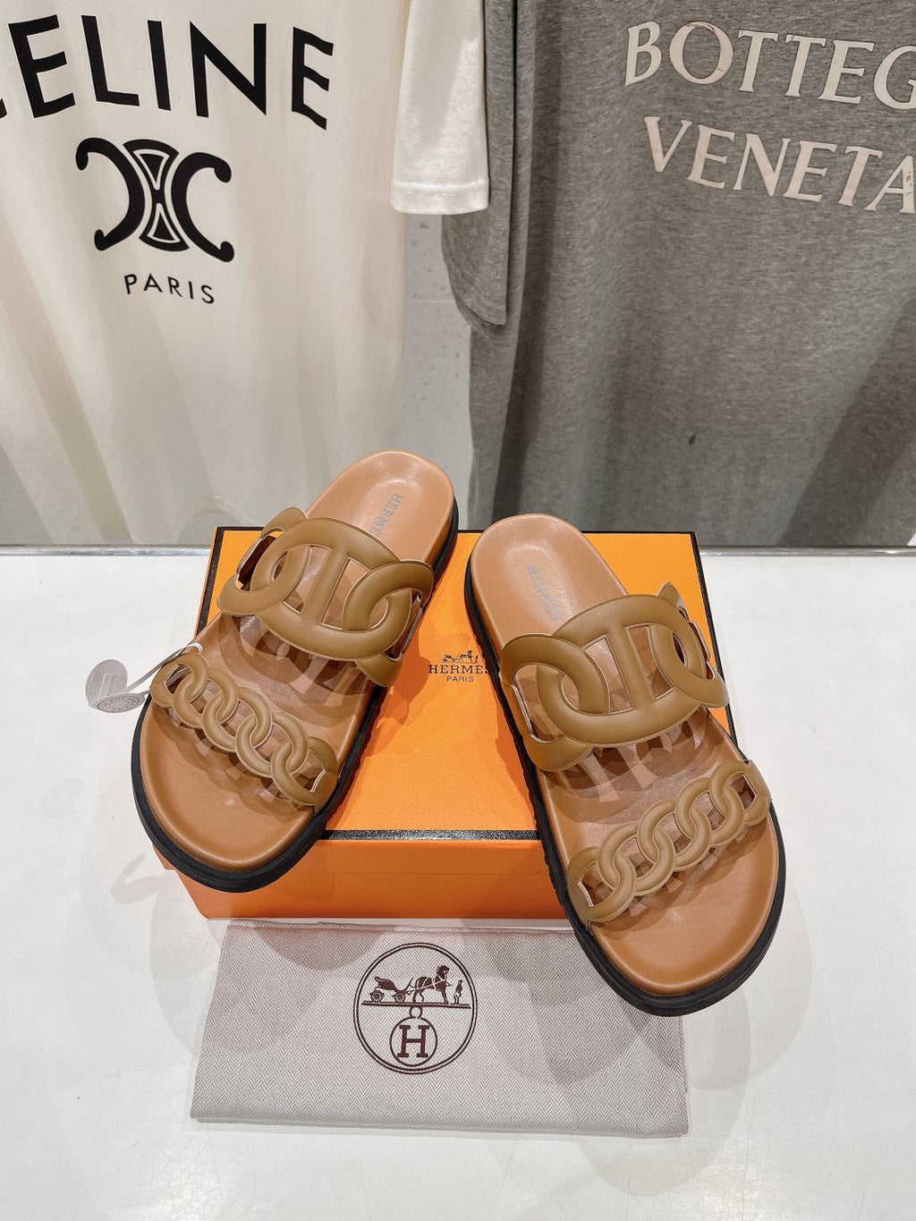 HERMES EXTRA SANDAL CARAMEL CALFSKIN