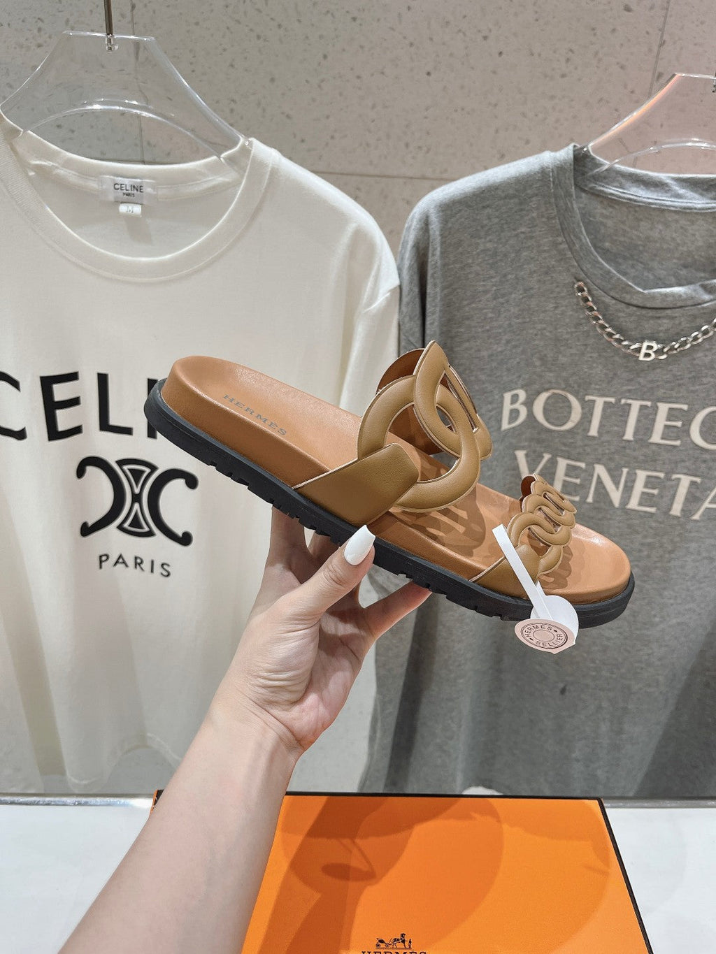 HERMES EXTRA SANDAL CARAMEL CALFSKIN