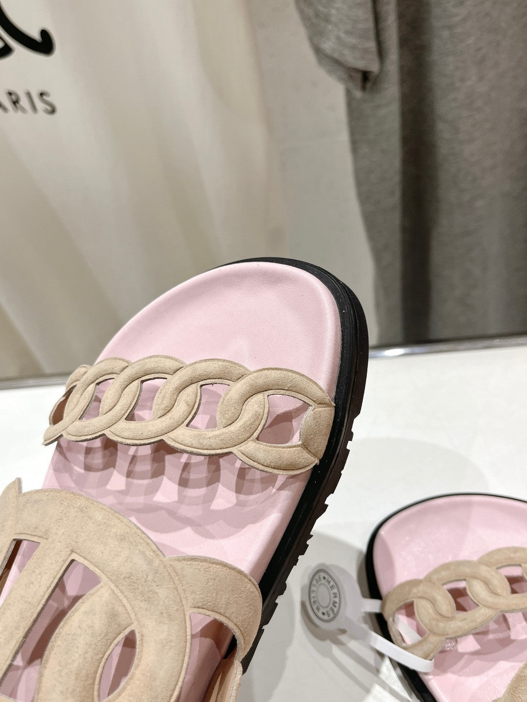 HERMES EXTRA SANDAL PASTEL PINK CALFSKIN