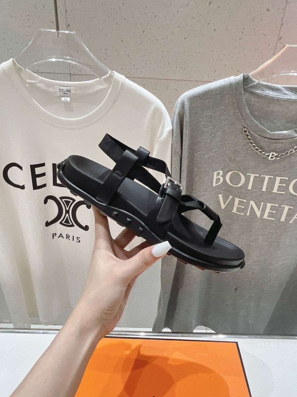 HERMES SANDAL BRAIDED 30 BLACK CALFSKIN