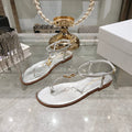 DIOR IVIERA C'EST THONG SANDAL SILVER AQUAMARINA CALFSKIN
