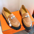 HERMES ICONE LOAFER IN BRONZE BROWN SUEDE