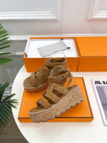 HERMES Havane 30 Sandal Brown Suede