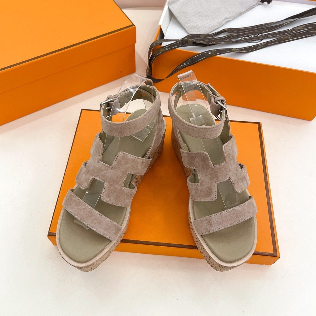 HERMES Havane 30 Sandal Light Brown Suede
