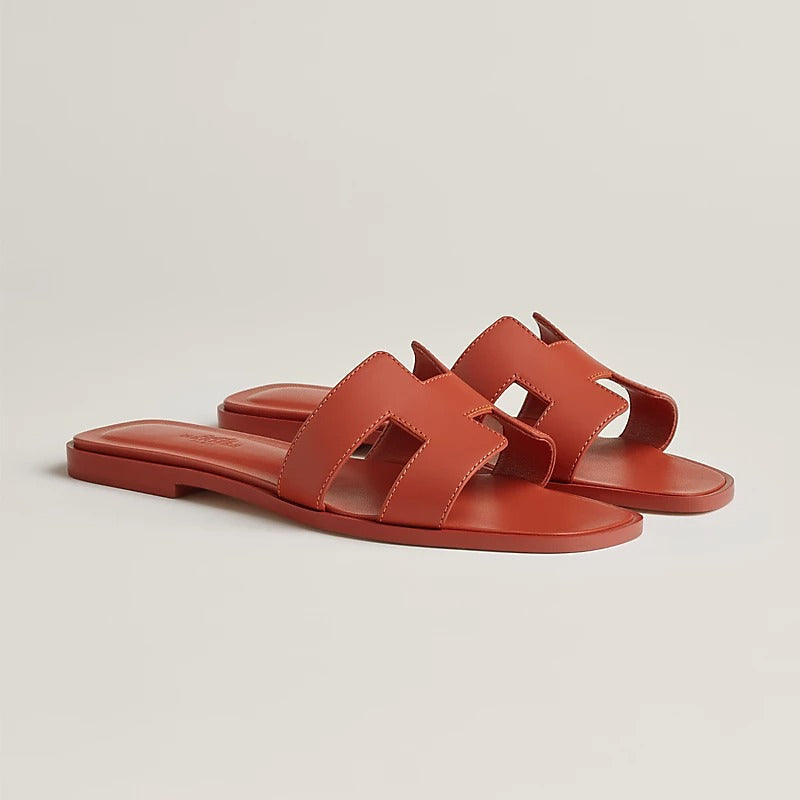 HERMES 0RAN SANDAL ROUGE DE TURIN