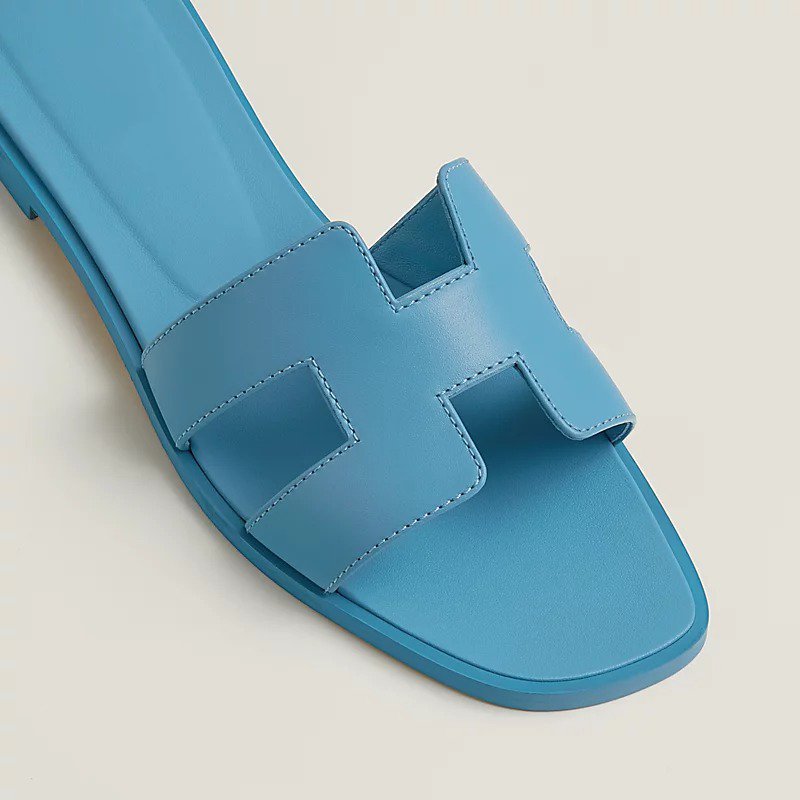HERMES 0RAN SANDAL BLEU CAMEO