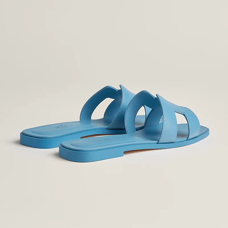 HERMES 0RAN SANDAL BLEU CAMEO