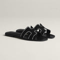 HERMES 0RAN SANDAL NOIR WHITE