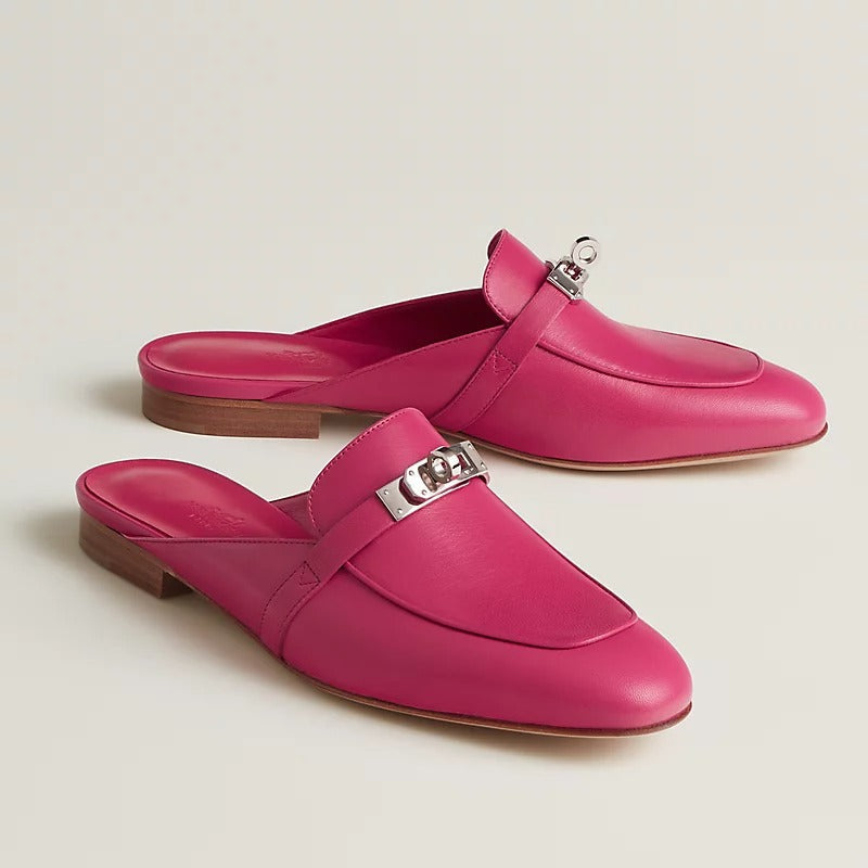 HERMES 0z Mule Rose Framboise