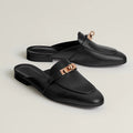 HERMES 0z Mule Noir Rose Gold