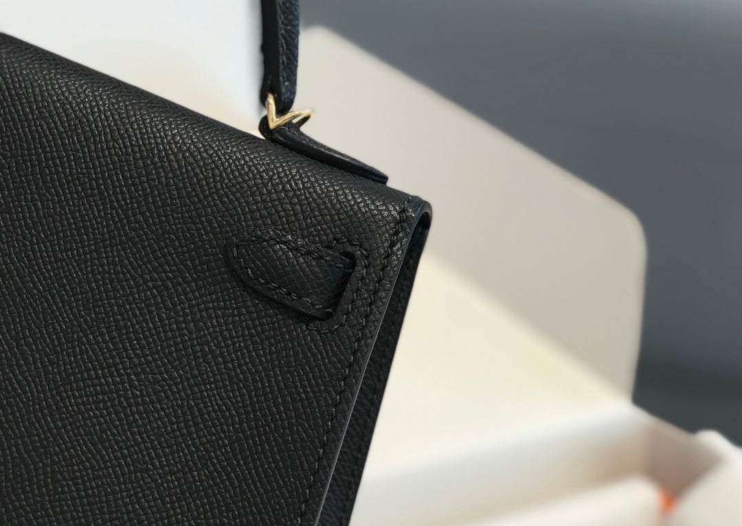 HERMES KELLY MINI 20 BLACK EPSOM GOLD HARDWARE