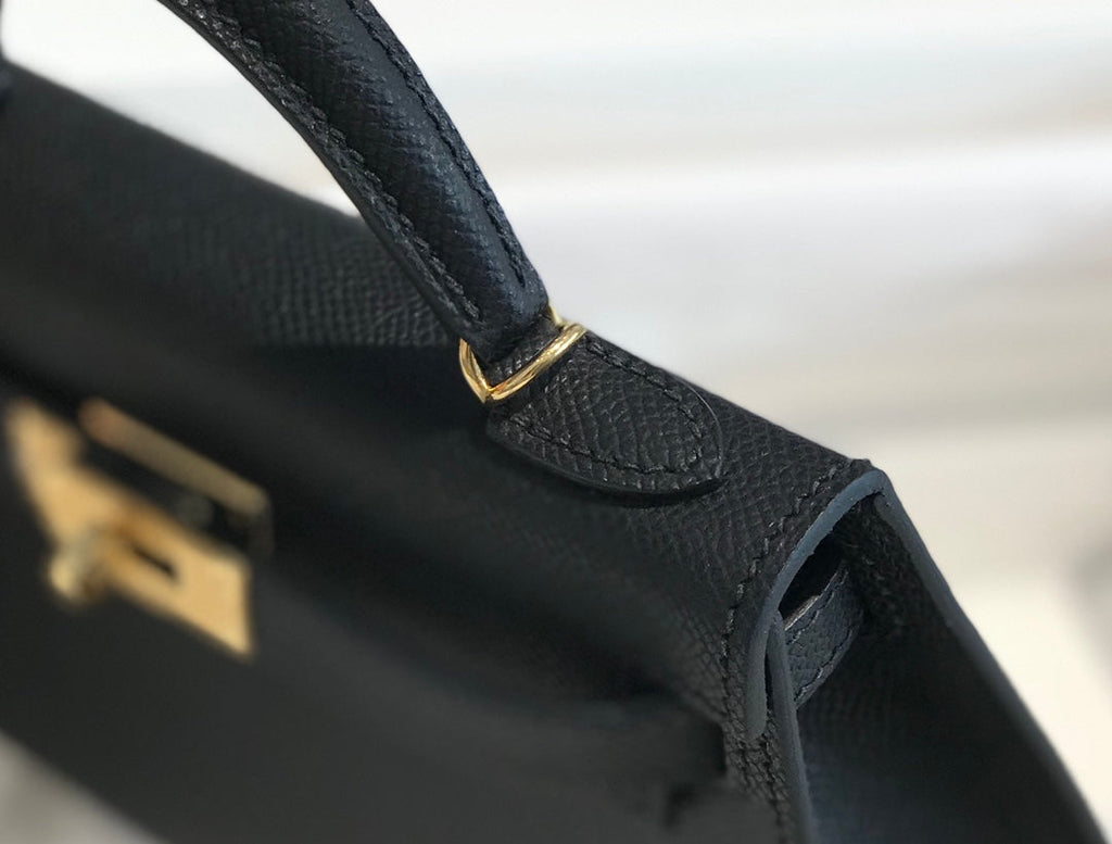 HERMES KELLY MINI 20 BLACK EPSOM GOLD HARDWARE