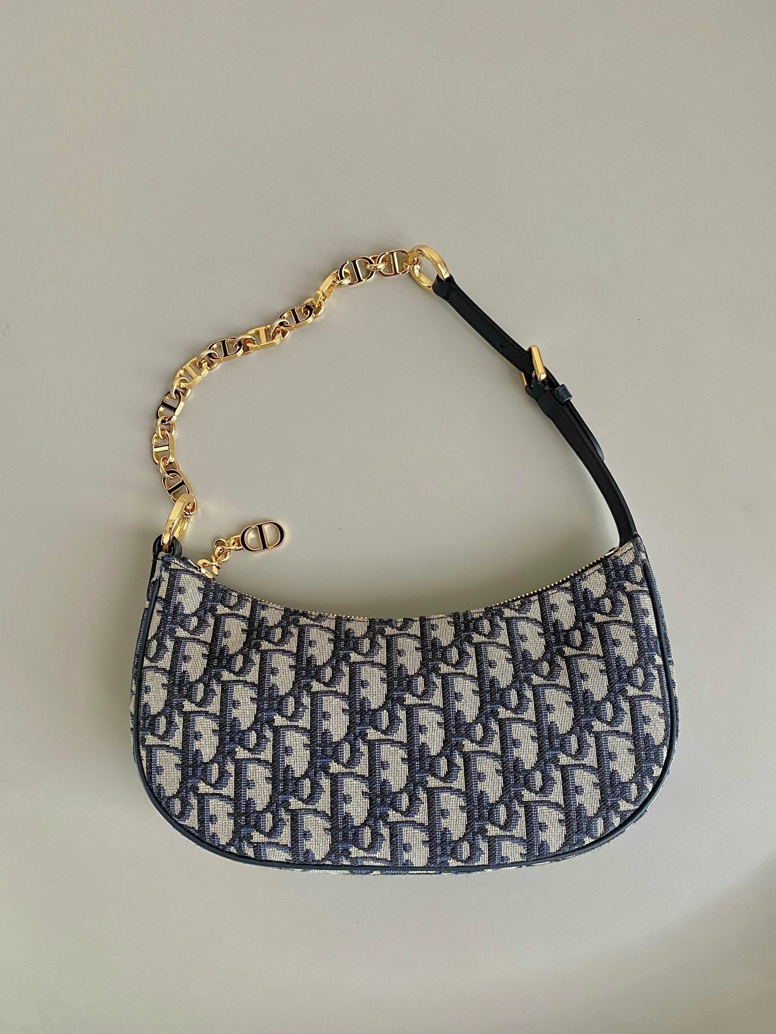 DIOR CD LOUNGE 26CM BLUE OBLIQUE EMBROIDERY