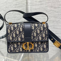 DIOR 30 MONTAIGNE 21CM BLUE OBLIQUE EMBROIDERY