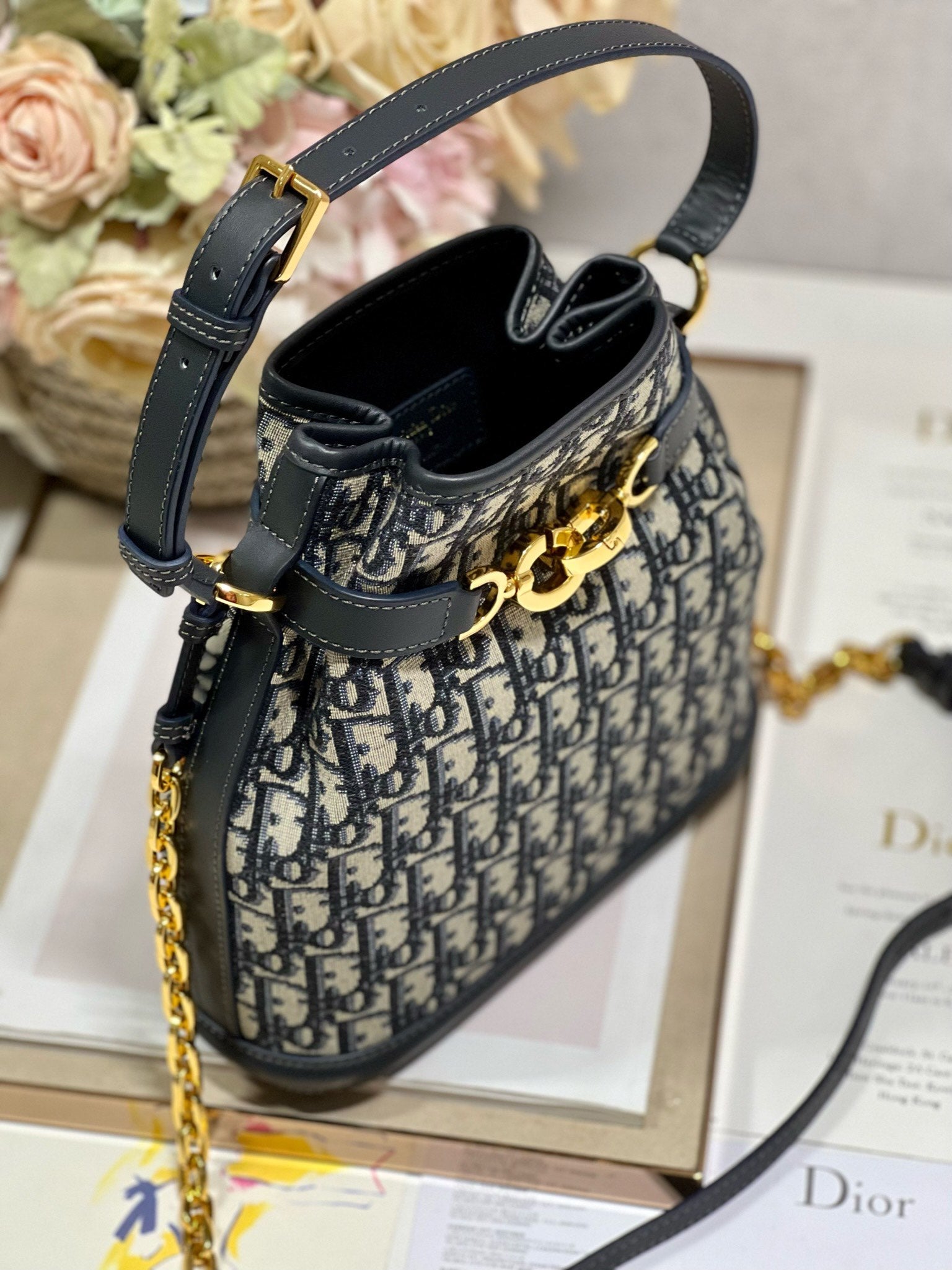 DIOR CEST CD 24CM BLUE OBLIQUE EMBROIDERY