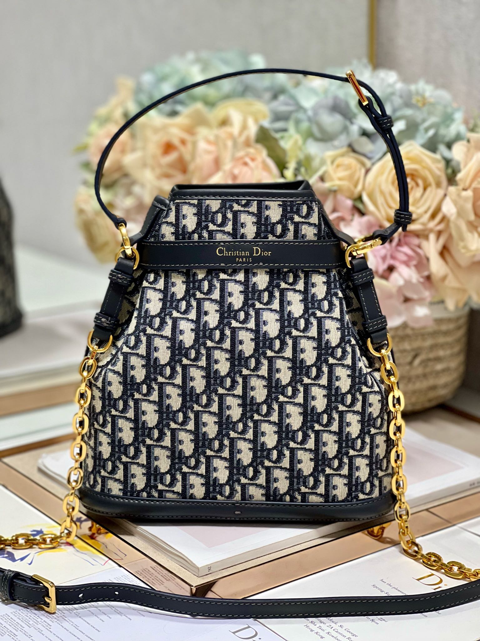 DIOR CEST CD 24CM BLUE OBLIQUE EMBROIDERY