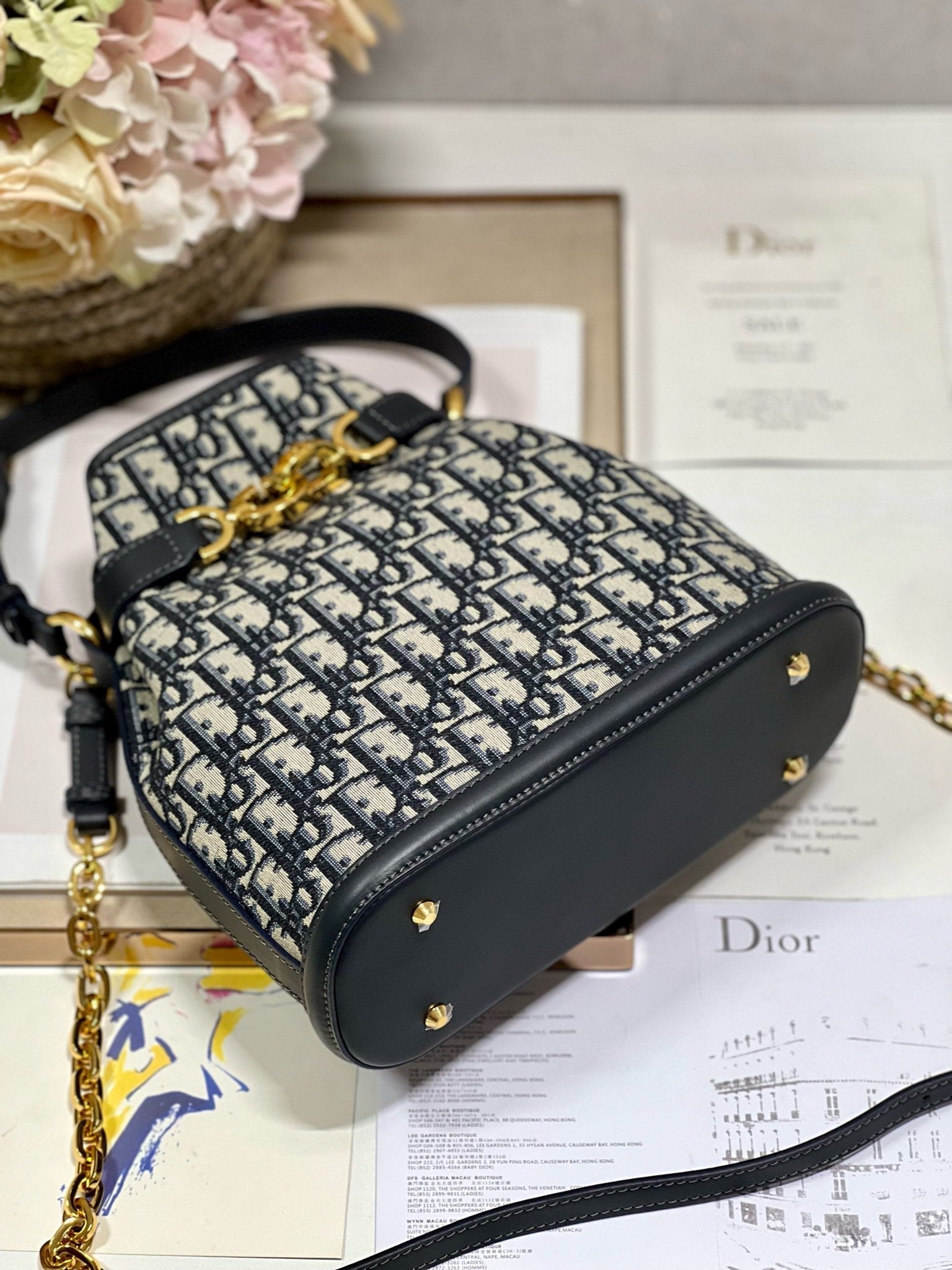 DIOR CEST CD 24CM BLUE OBLIQUE EMBROIDERY