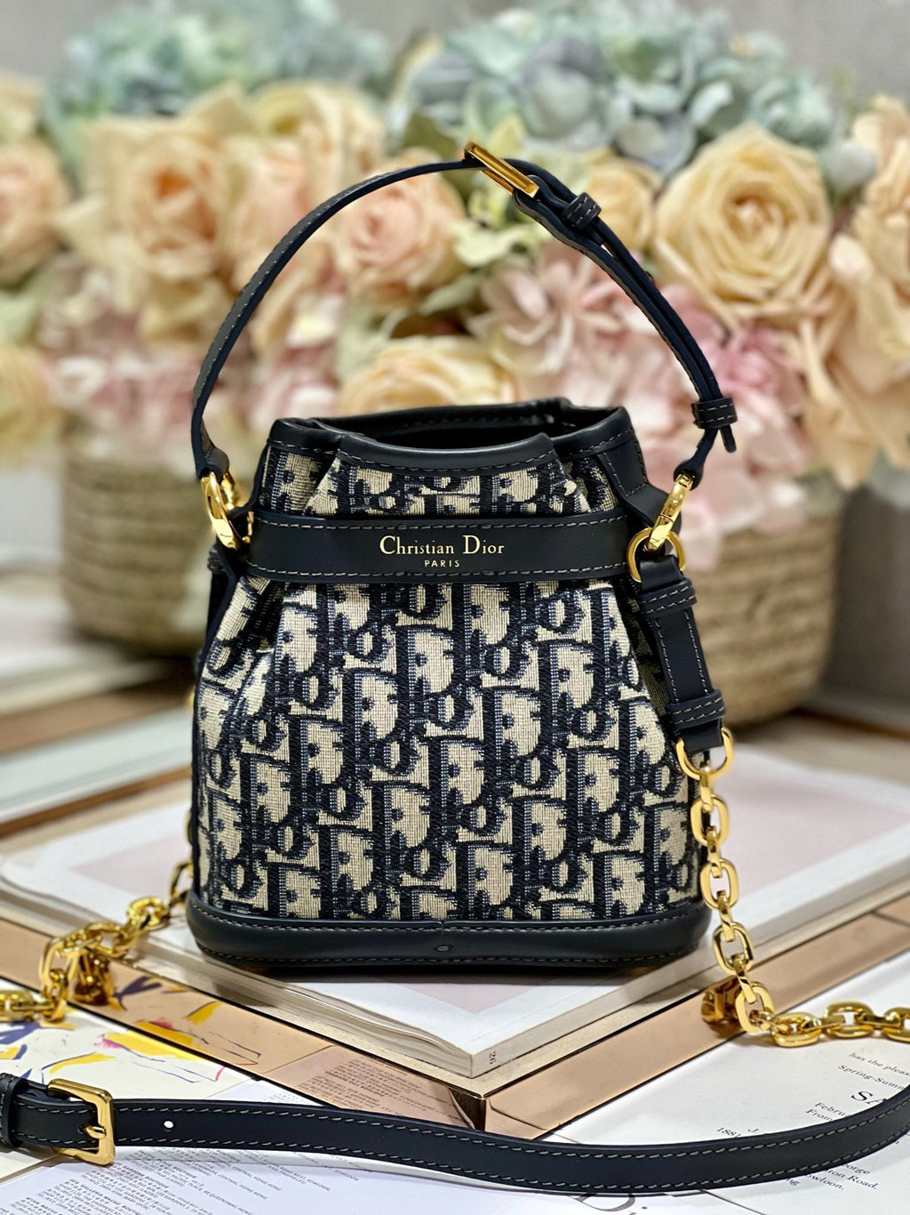 DIOR CEST CD 17CM BLUE OBLIQUE EMBROIDERY