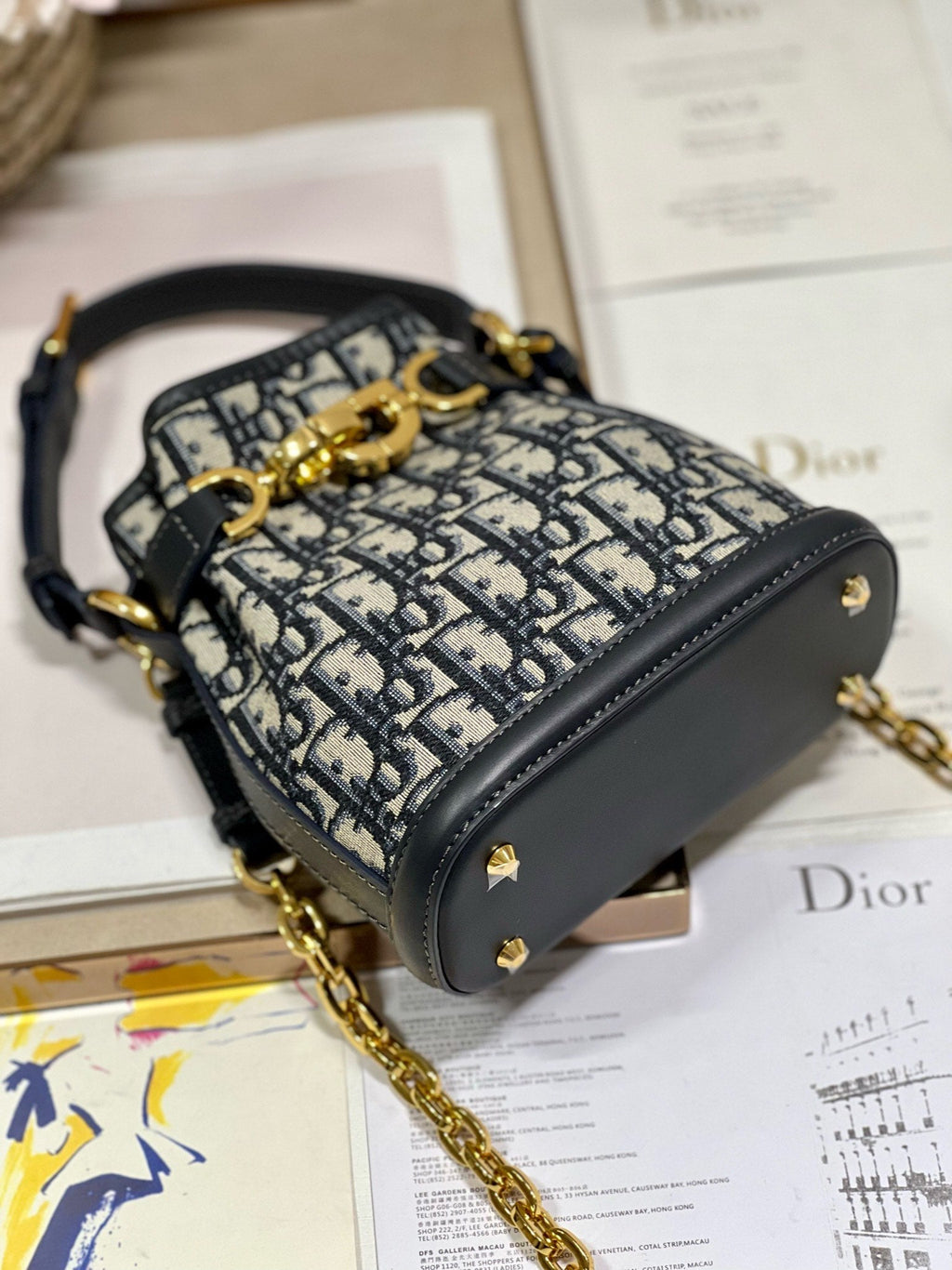 DIOR CEST CD 17CM BLUE OBLIQUE EMBROIDERY